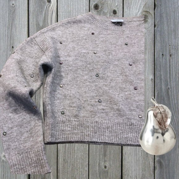 SEE VIDEO!!! โจ๐โจ SPARKLE!! Pretty Noisy May Grey Rhinestone Crop Sweater - Picture 5 of 17